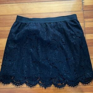 J Crew Factory Lace Mini Skirt Black size 10
